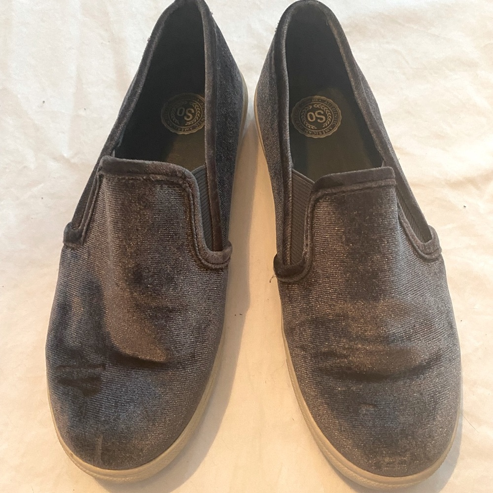 SO Slip On Shoes, Dark Grey Glittery